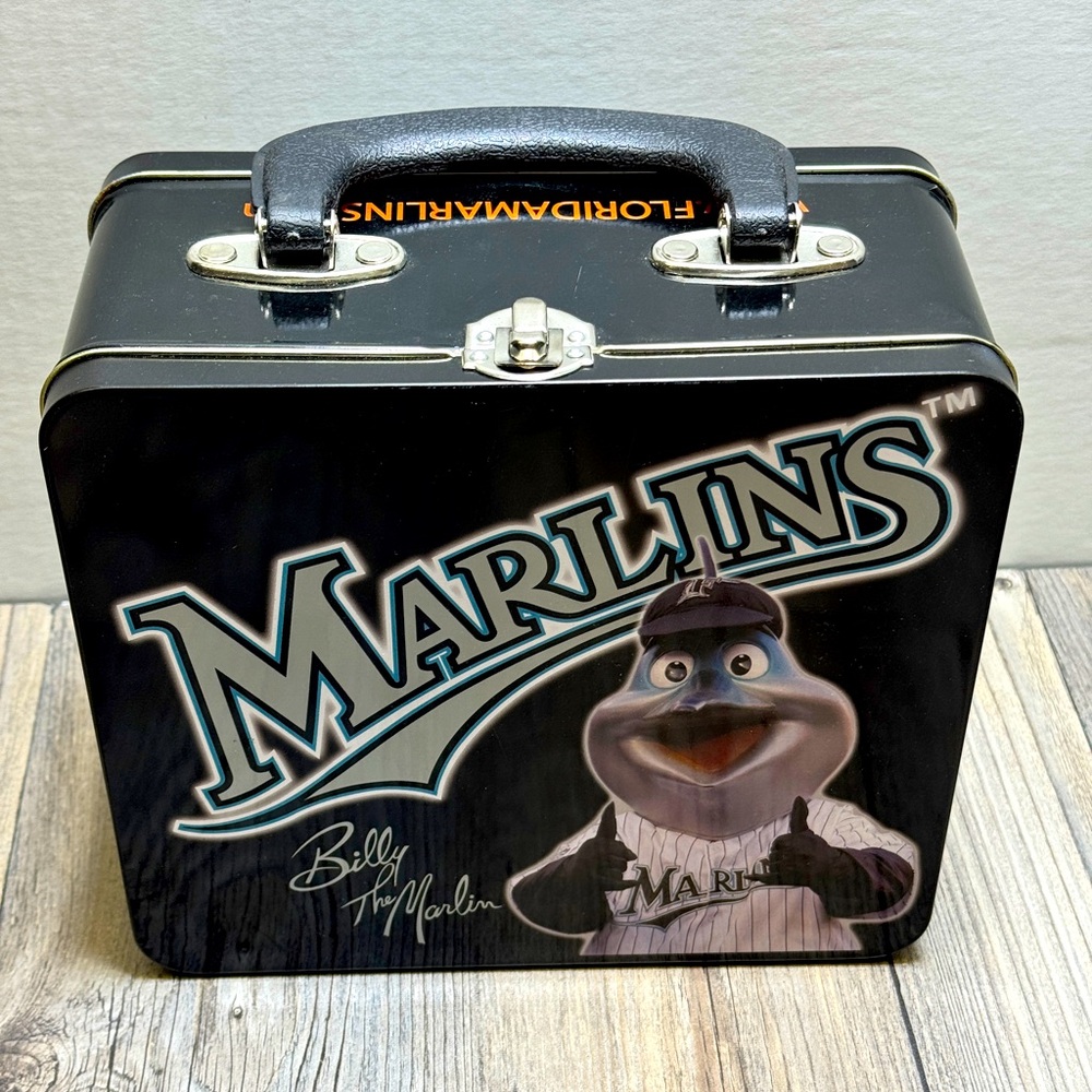 Vtg Billy The Marlin Florida Miami Marlins 10th Anniversary Metal SGA Lunchbox